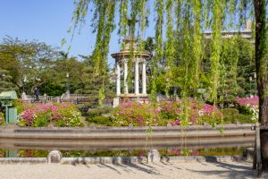 鶴舞公園、つつじ、4月の春の花、名古屋市昭和区の観光・撮影スポットの画像と写真
