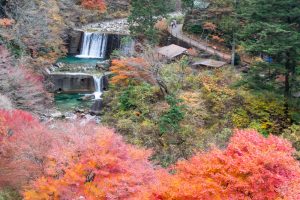 夕森公園、紅葉、11月秋、岐阜県中津川市の観光・撮影スポットの画像と写真