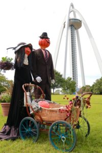 138タワーパーク、ハロウィン、ツインアーチ138、10月の秋の花、愛知県一宮市の観光・撮影スポットの画像と写真
