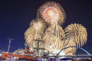 名古屋港ガーデンふ頭、名港水上芸術花火、8月、名古屋市港区の観光・撮影スポットの画像と写真