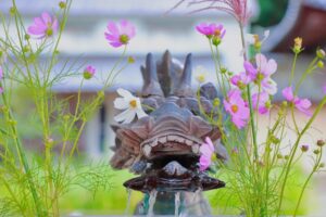 南宮大社、コスモス、10月秋、岐阜県不破郡の観光・撮影スポットの画像と写真
