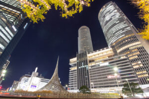名古屋駅ビル群、イルミネーション、夜景、名古屋市中村区の観光・撮影スポットの名所