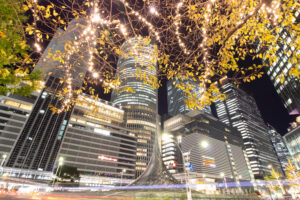 名古屋駅ビル群、イルミネーション、夜景、名古屋市中村区の観光・撮影スポットの名所
