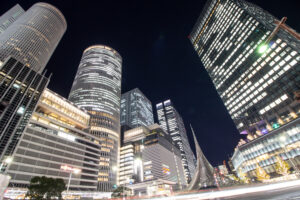 名古屋駅ビル群、イルミネーション、夜景、名古屋市中村区の観光・撮影スポットの名所