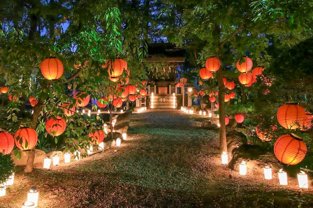 市原稲荷神社、夏詣、竹あかり、提灯 ライトアップ、愛知県刈谷市の観光・撮影スポットの名所