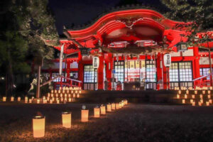 市原稲荷神社、夏詣、竹あかり、提灯 ライトアップ、愛知県刈谷市の観光・撮影スポットの名所