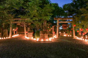 市原稲荷神社、夏詣、竹あかり、提灯 ライトアップ、愛知県刈谷市の観光・撮影スポットの名所