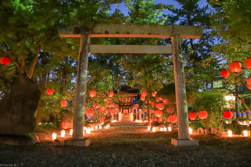市原稲荷神社、夏詣、竹あかり、提灯 ライトアップ、愛知県刈谷市の観光・撮影スポットの名所