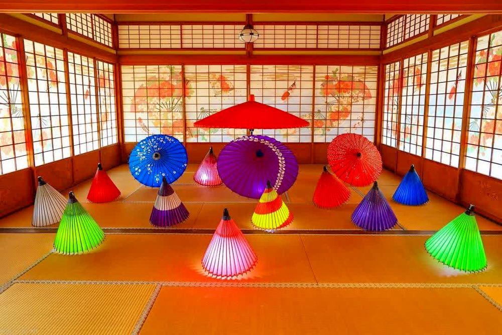 妙乗院、和傘、ライトアップ、お寺、愛知県東海市の観光・撮影スポットの名所