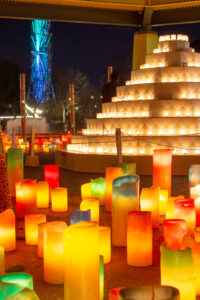 河川環境楽園オアシスパーク　クリスマスイルミネーション　岐阜県各務原市川島の観光・撮影スポットの画像や写真