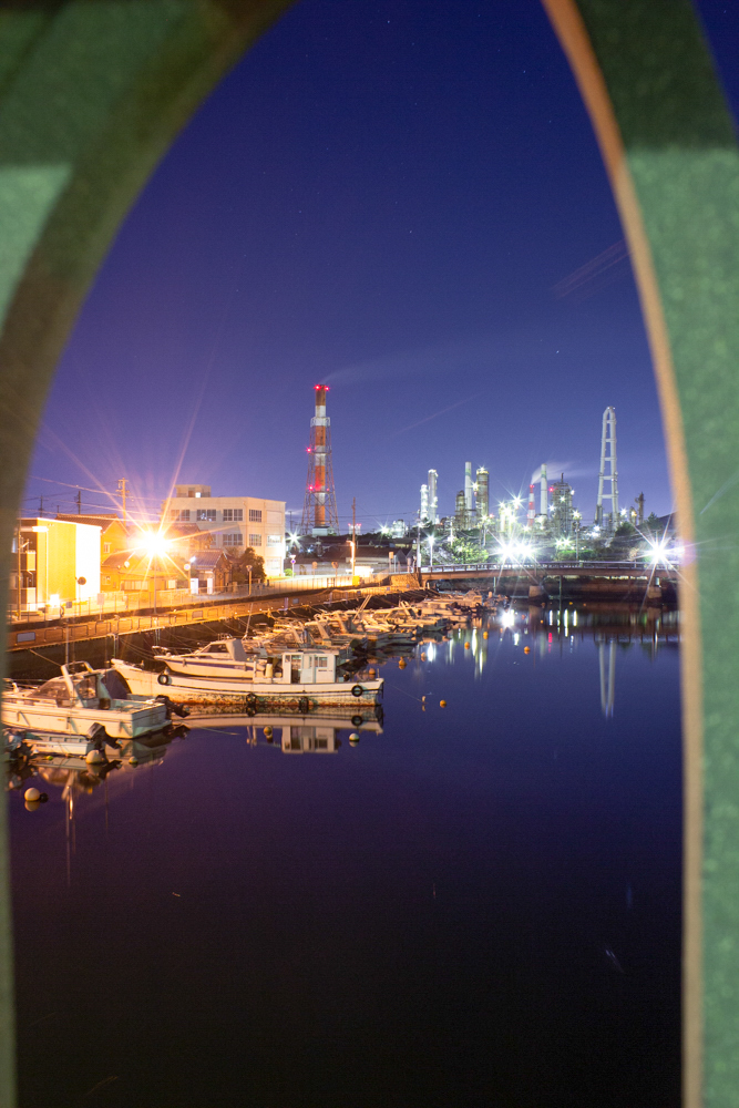 相生橋、夜景、四日市コンビナート、工場地帯、三重県四日市市の観光・撮影スポットの画像と写真