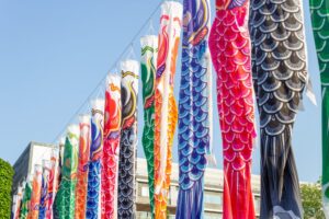 ノリタケの森、鯉のぼり、5月の夏、名古屋市西区の観光・撮影スポットの名所