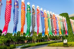 ノリタケの森、鯉のぼり、5月の夏、名古屋市西区の観光・撮影スポットの名所