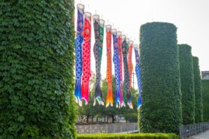 ノリタケの森、鯉のぼり、5月の夏、名古屋市西区の観光・撮影スポットの名所