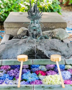 御裳神社、あじさい、6月夏の花、愛知県一宮市の観光・撮影スポットの画像と写真