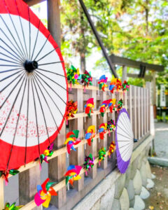若宮神明社,、和傘、6月夏、愛知県一宮市の観光・撮影スポットの名所