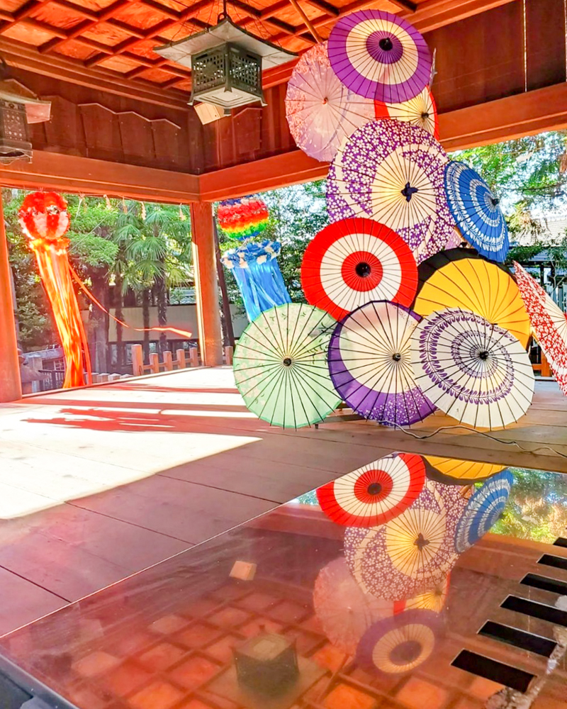 若宮神明社,,、夏詣、和傘、6月夏、愛知県一宮市の観光・撮影スポットの名所