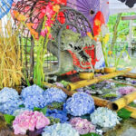 若宮神明社,、花手水舎、6月夏、愛知県一宮市の観光・撮影スポットの名所