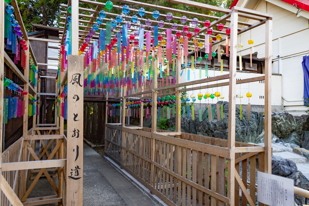 別小江神社、風鈴、6月夏の花、名古屋市北区の観光・撮影スポットの画像と写真