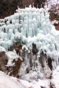 豊田市稲武　氷瀑　大井平公園　湧水広場　2月　愛知県豊田市の観光・撮影スポットの画像と写真