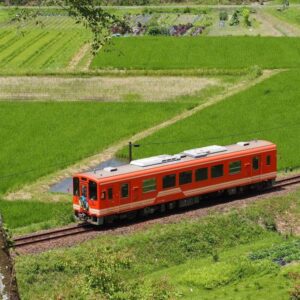 イワクラ公園展望台・明知鉄道、7月夏、岐阜県恵那市の観光・撮影スポットの名所
