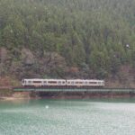 下原ダム見晴らし、鉄道、冬景色、12月冬、岐阜県下呂市の観光・撮影スポットの名所