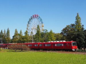 堀内公園、観覧車、田んぼ、リフレクション、10月秋、愛知県安城市の観光・撮影スポットの名所