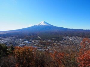 富士山パノラマロープウェイ 、河口湖、、紅葉、11月秋、山梨県南都留郡の観光・撮影スポットの名所