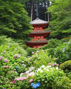 岩船寺 、あじさい、夏景色、新緑、6月夏、京都府京都市の観光・撮影スポットの名所