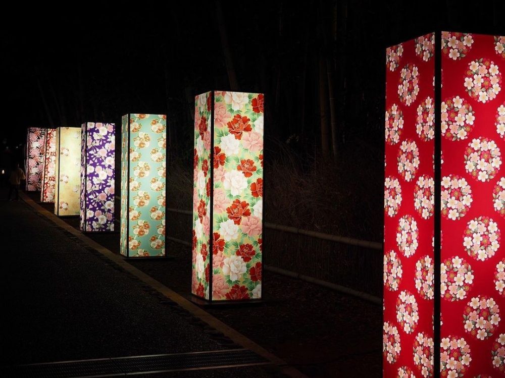 嵯峨嵐山 花灯路、ライトアップ、12月冬、京都府京都市の観光・撮影スポットの名所