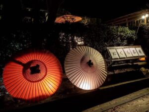 嵯峨嵐山 花灯路、ライトアップ、12月冬、京都府京都市の観光・撮影スポットの名所
