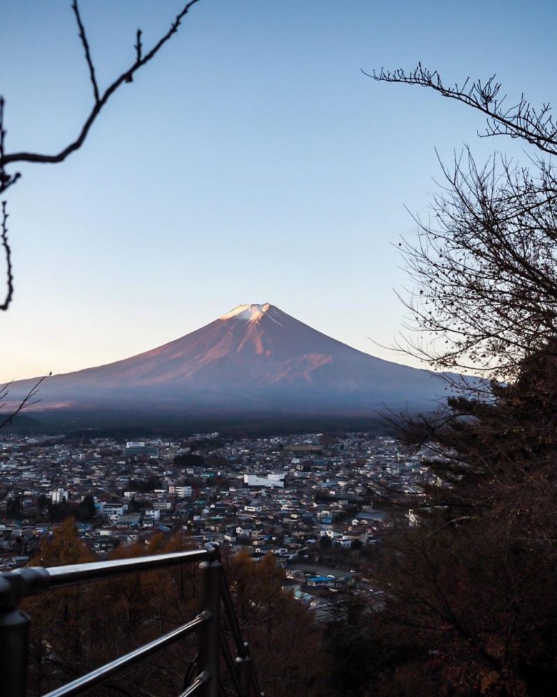 新倉山浅間公園、富士山、紅葉、11月秋、山梨県富士吉田市の観光・撮影スポットの名所