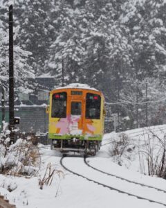 木地原駅 、樽見鉄道、冬景色、２月の冬、岐阜県本巣市の観光・撮影スポットの画像と写真