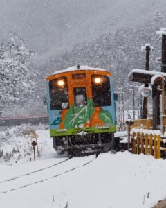木地原駅 、樽見鉄道、冬景色、２月の冬、岐阜県本巣市の観光・撮影スポットの画像と写真