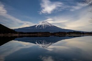 田貫湖畔広場、星空、富士山、1月冬、静岡県富士宮市の観光・撮影スポットの名所