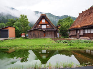 白川郷合掌造り集落、夏景色、6月夏、岐阜県大野郡の観光・撮影スポットの画像と写真