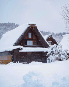 白川郷合掌造り集落、雪景色、2月冬、岐阜県大野郡の観光・撮影スポットの画像と写真
