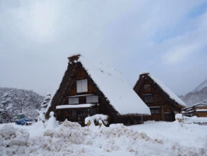 白川郷合掌造り集落、雪景色、2月冬、岐阜県大野郡の観光・撮影スポットの画像と写真