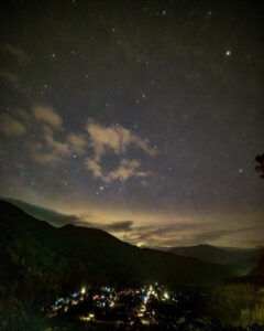 白川郷合掌造り集落、夜景、星空、夏景色、6月夏、岐阜県大野郡の観光・撮影スポットの画像と写真