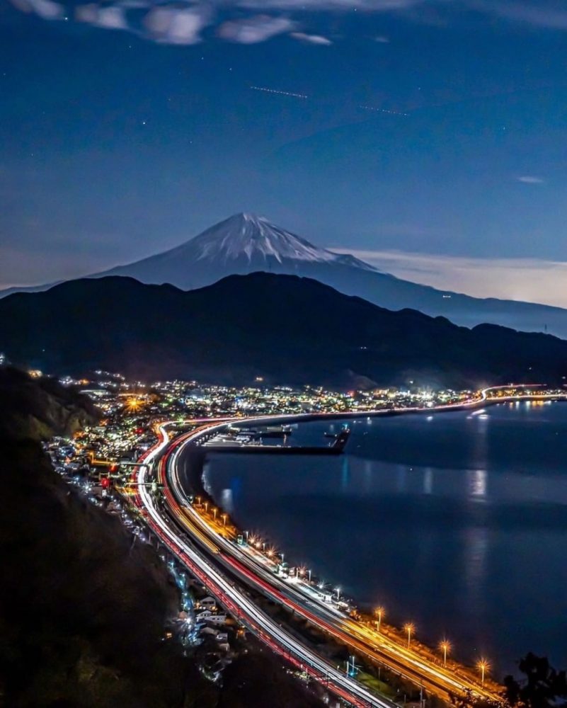 薩埵峠 、富士山、夜景、駿河湾、1月冬、静岡県静岡市の観光・撮影スポットの名所