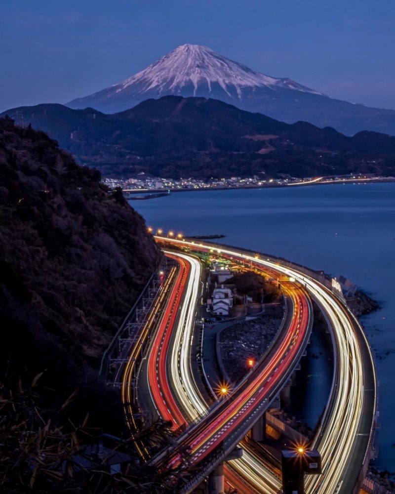 薩埵峠 、富士山、夜景、駿河湾、1月冬、静岡県静岡市の観光・撮影スポットの名所