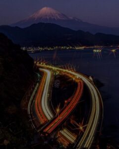 薩埵峠 、富士山、夜景、駿河湾、1月冬、静岡県静岡市の観光・撮影スポットの名所