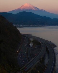 薩埵峠 、富士山、夜景、駿河湾、1月冬、静岡県静岡市の観光・撮影スポットの名所