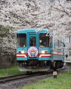谷汲口駅、樽見鉄道、桜、4月春、岐阜県揖斐郡の観光・撮影スポットの画像と写真