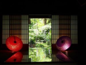 長寿寺 、和傘、8月夏、滋賀県湖南市の観光・撮影スポットの名所