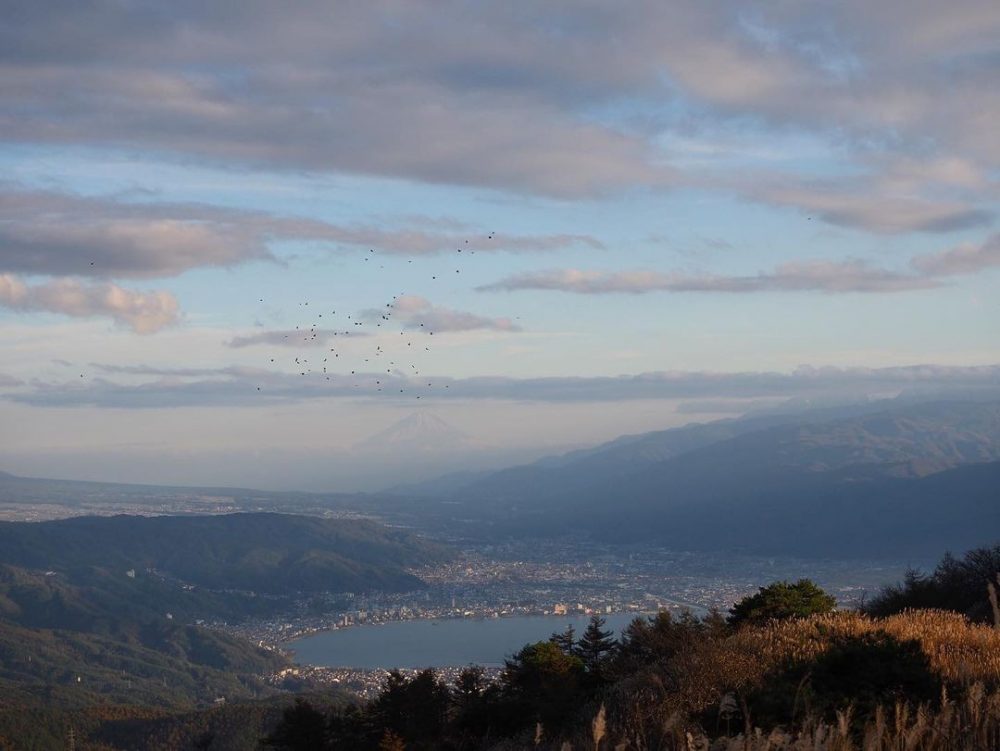 高ボッチ高原 ・富士山 、11月秋、長野県岡谷市の観光・撮影スポットの名所