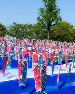 138タワーパーク。鯉のぼり、愛知県一宮市の観光・撮影スポットの画像と写真