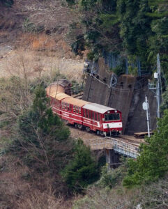 奥大井湖上駅展望所、大井川鐵道・井川線、鉄道、冬、2021年1月、静岡県榛原郡の観光・撮影スポットの名所