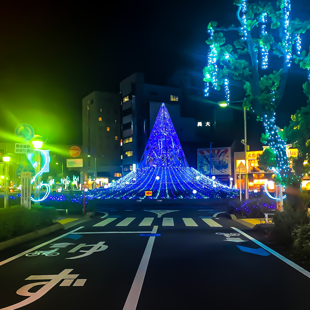 一宮駅・イルミネーション、12月冬、愛知県一宮市の観光・撮影スポットの名所