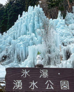 豊田市稲武　氷瀑　大井平公園　湧水広場　2月　愛知県豊田市の観光・撮影スポットの画像と写真